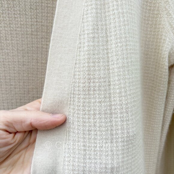 Theory Torina‎ Cashmere Cardigan Cream Beige Size Small Waffle Knit Sweater - Picture 7 of 14